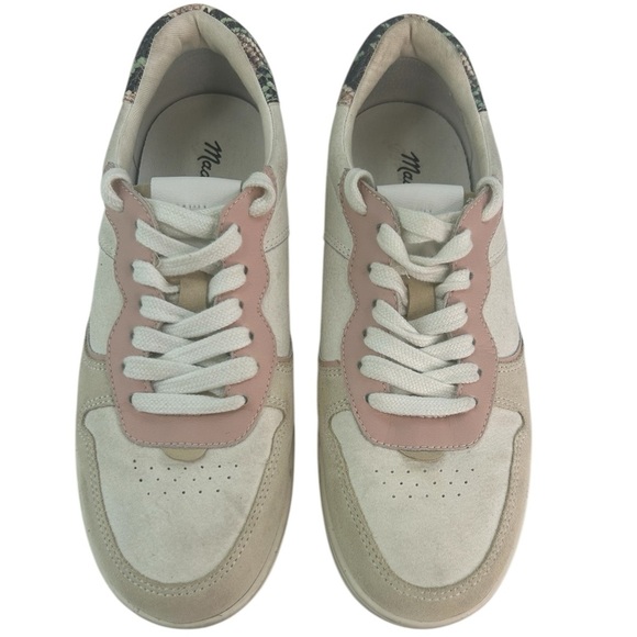 Madewell MWL Court Sneaker Colorblock Pink Cream Suede Snakeskin Leather Women 7 - Picture 3 of 12